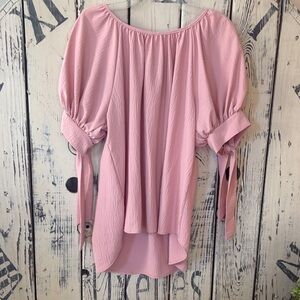 Elegant Women's Blouse with Tie-Up Sleeves